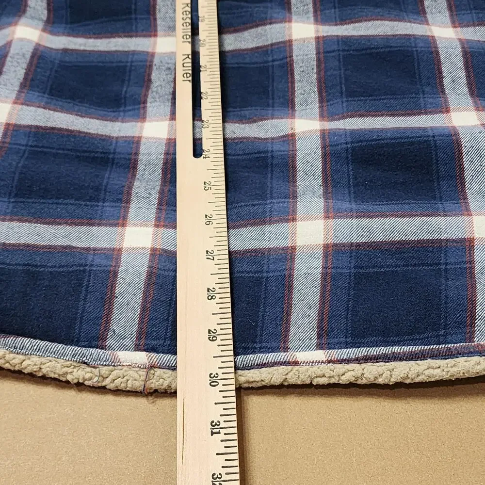 Wrangler Jacket Mens 2XL Blue Plaid Flannel Sherpa Lined Workwear Winter